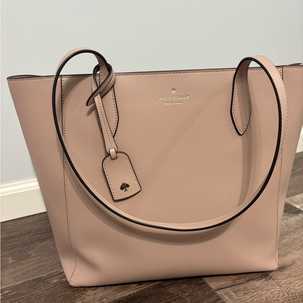 Kate Spade Dana Large Saffiano Leather Tote Blush Pink Zip Top